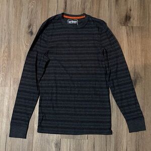 Men’s Urban Pipeline Dark Gray, Black Striped Long Sleeve Shirt - Size Small